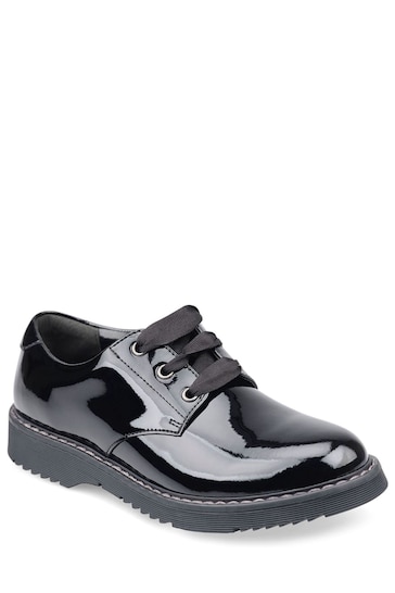 Start-Rite Impact Lace Up Black Patent Leather School Shoes