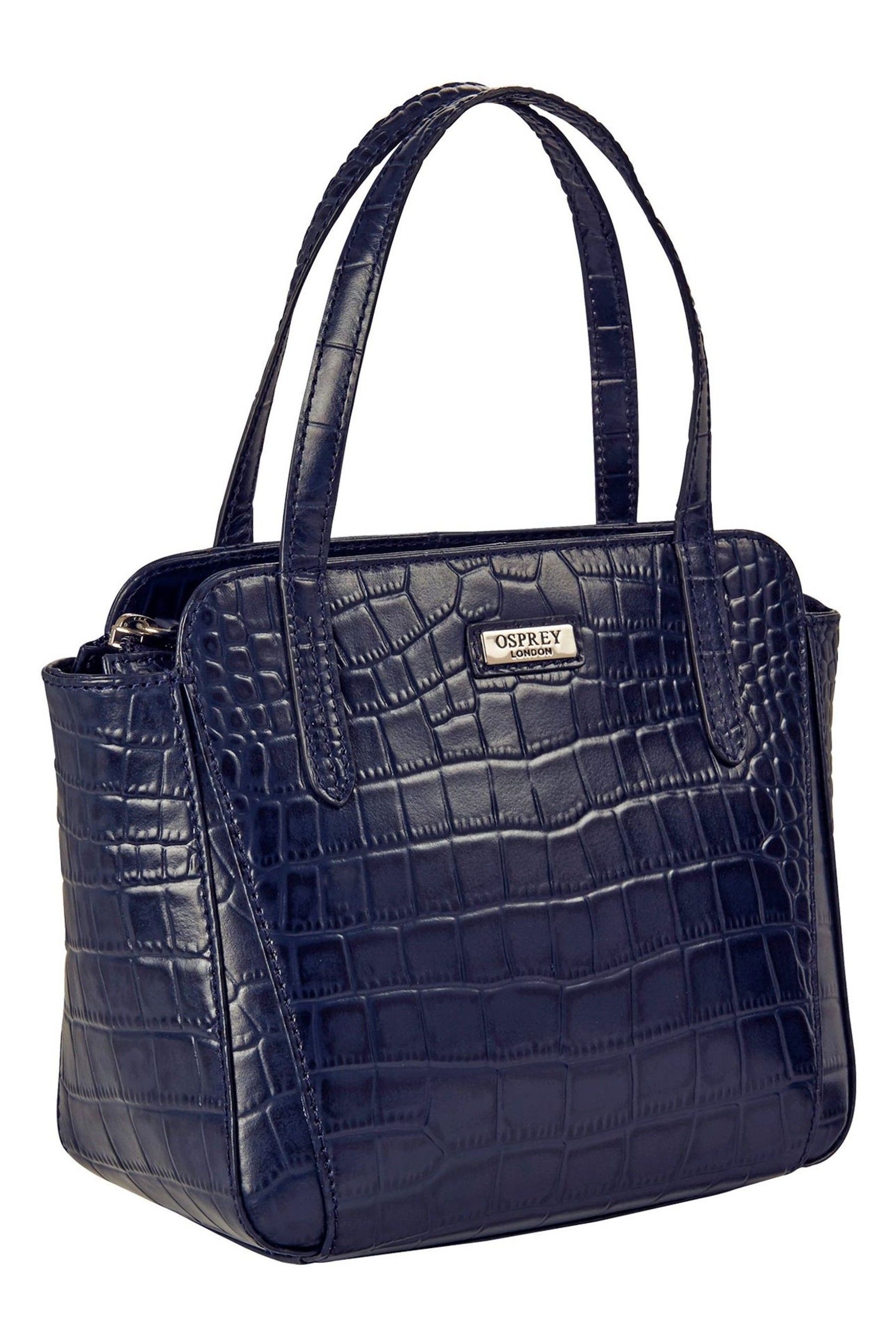 Buy OSPREY LONDON Womens Leather Minster Croc Grab Bag from the