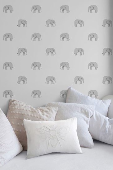 Sophie Allport Grey Elephant Wallpaper Wallpaper