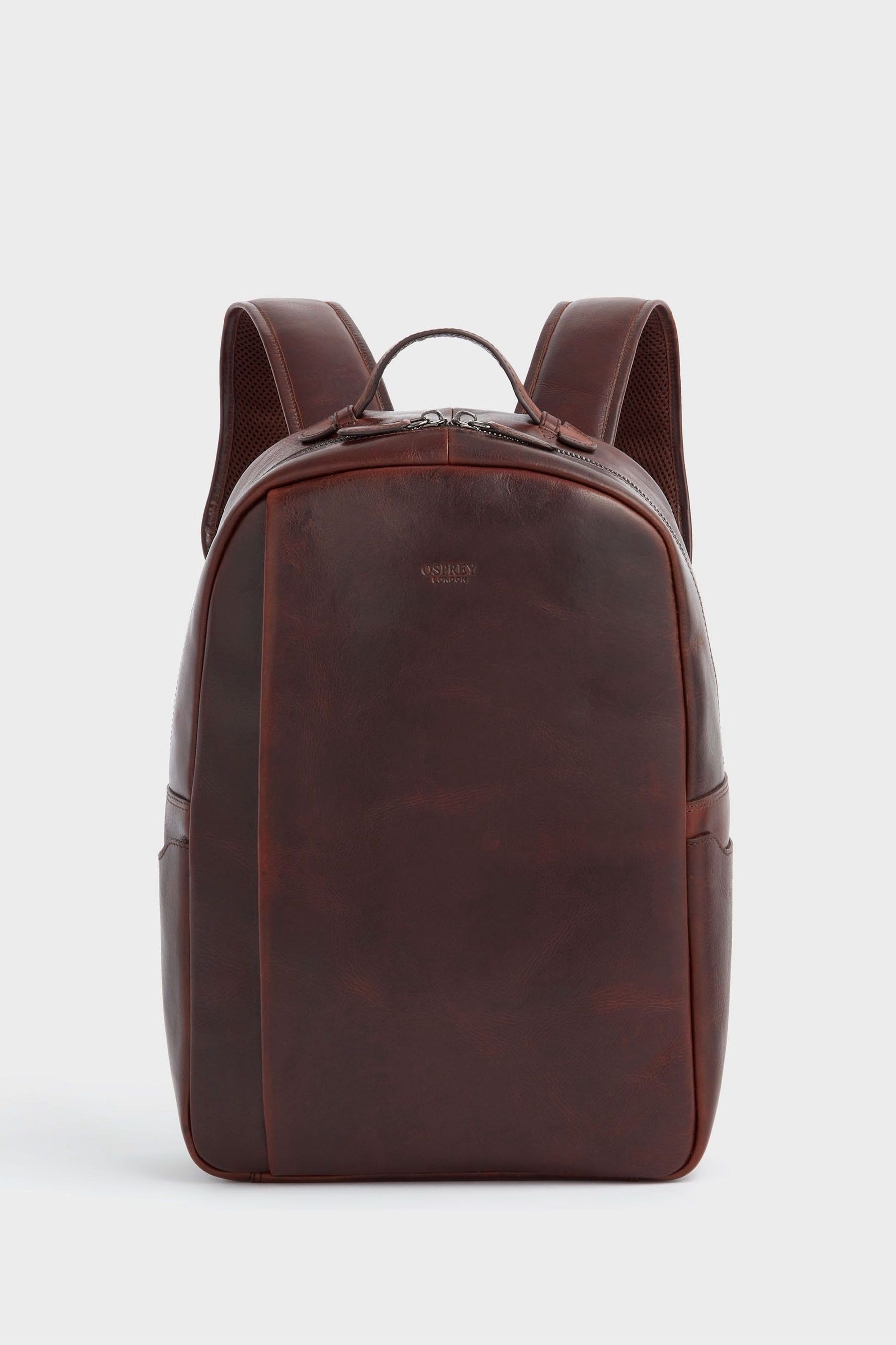 Buy OSPREY LONDON Carter Saddle Leather Black Backpack from the