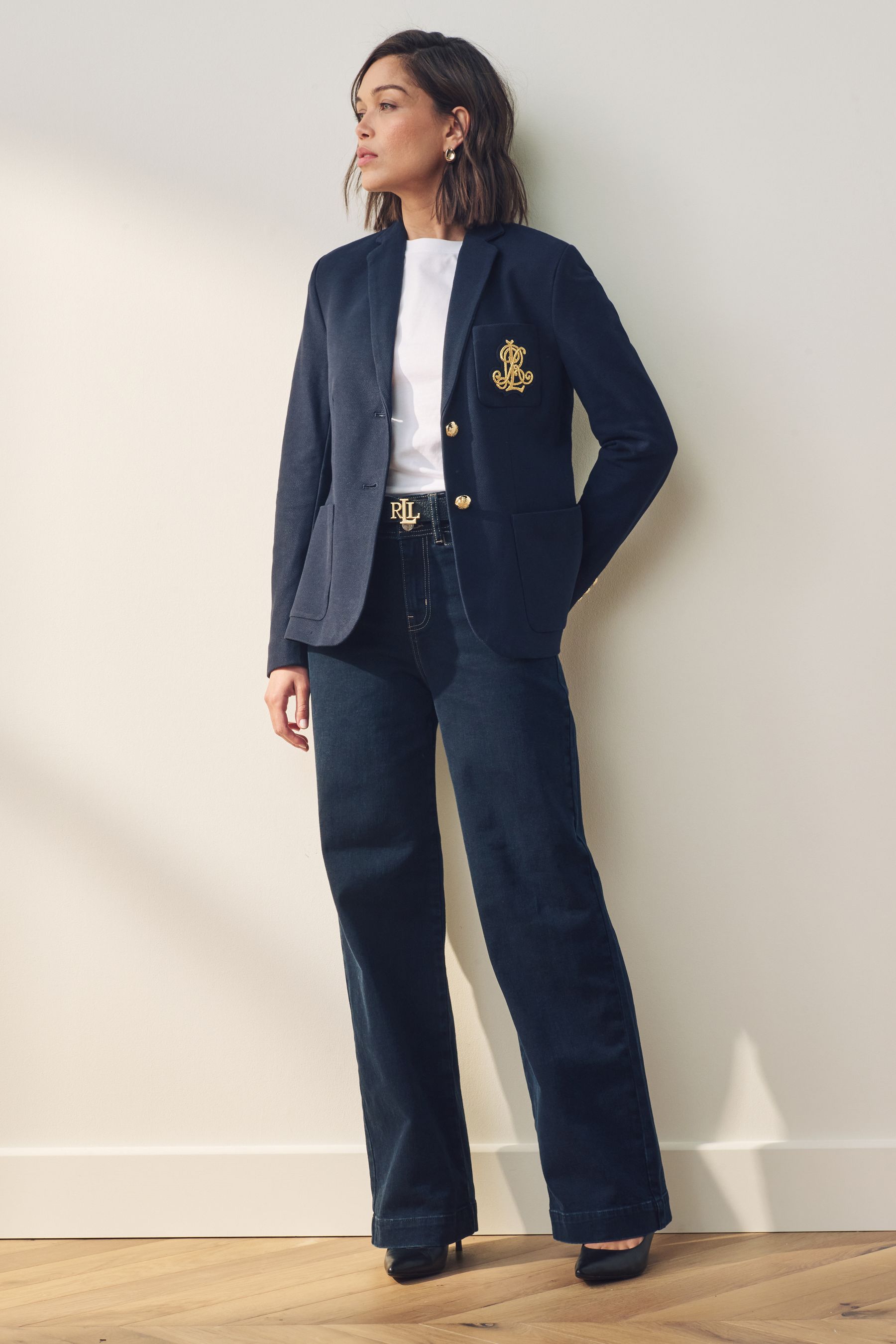 Ralph lauren navy blue blazer outlet with gold buttons
