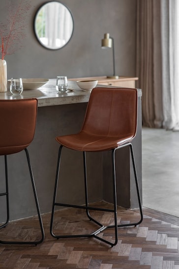 Gallery Home Set of 2 Brown Texas Bar Stools