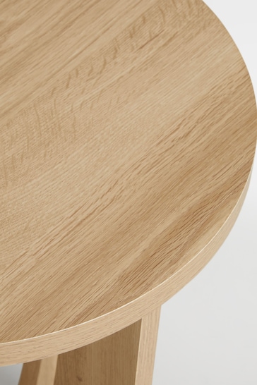Natural Crafted Oak Effect Side Table