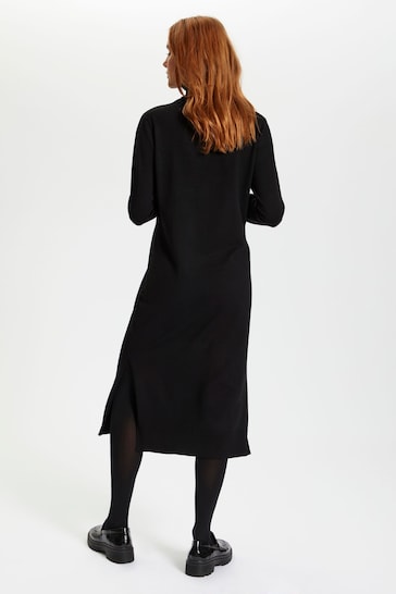 Saint Tropez Black Mila Roll Neck Long Dress