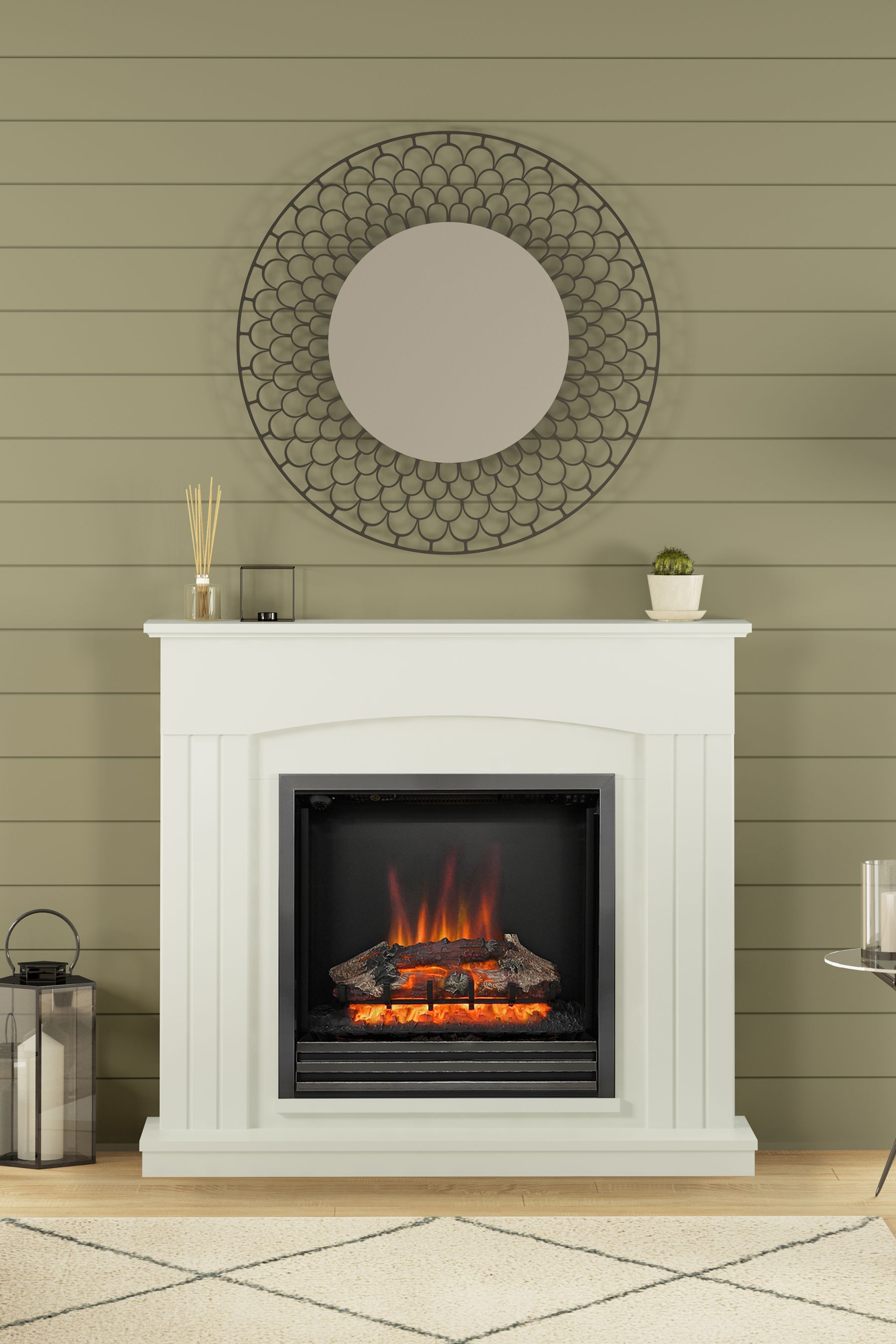 White oak electric fireplace new arrivals