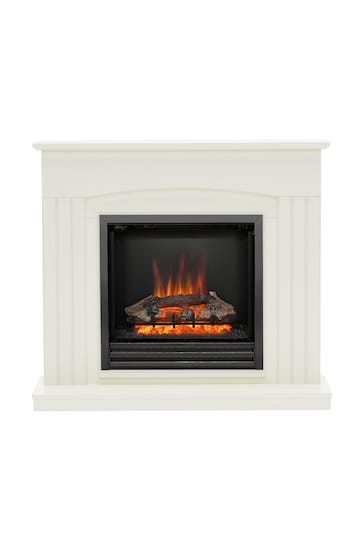 Be Modern White Linmere Oak Electric Fireplace