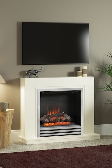 Be Modern White Colby Electric Fireplace