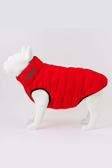 Red Hugo & Hudson Reversible Padded Dog Coat