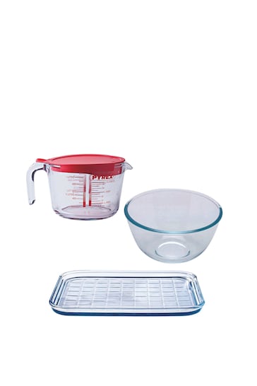 Pyrex Set of 3 Clear Classic Baking Set