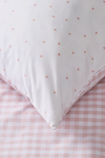 The White Company Pink Reversible Gingham Housewife Pillowcase