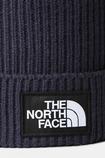 The North Face Blue Logo Box Cuffed Beanie