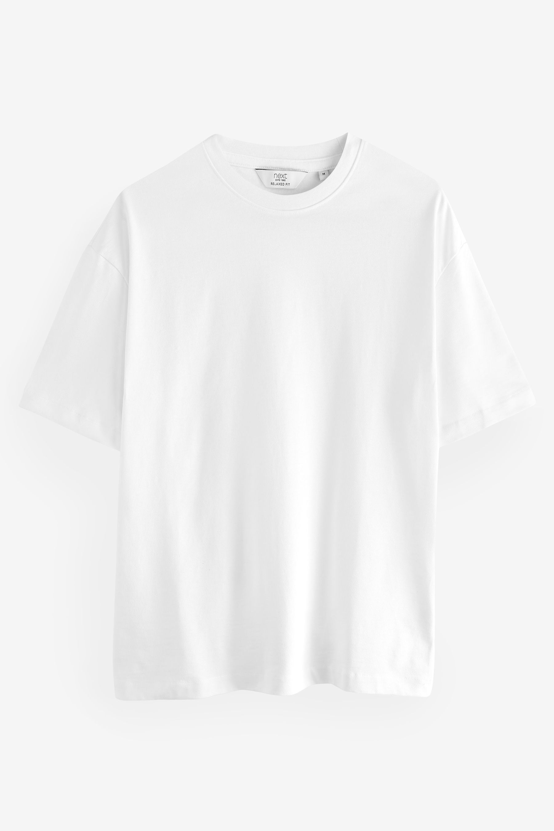 White Relaxed Fit Heavyweight 100 Cotton T Shirt