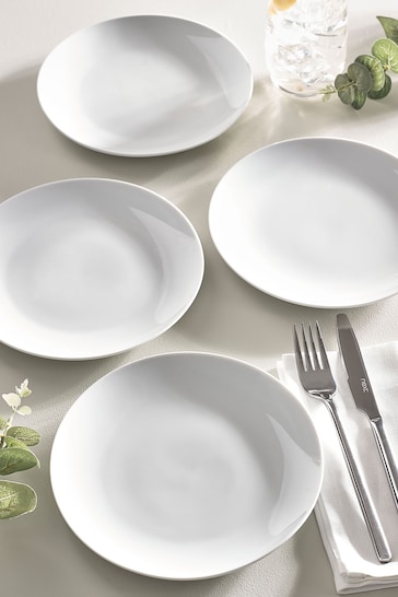 White Nova Dinnerware Set of 4 Side Plates