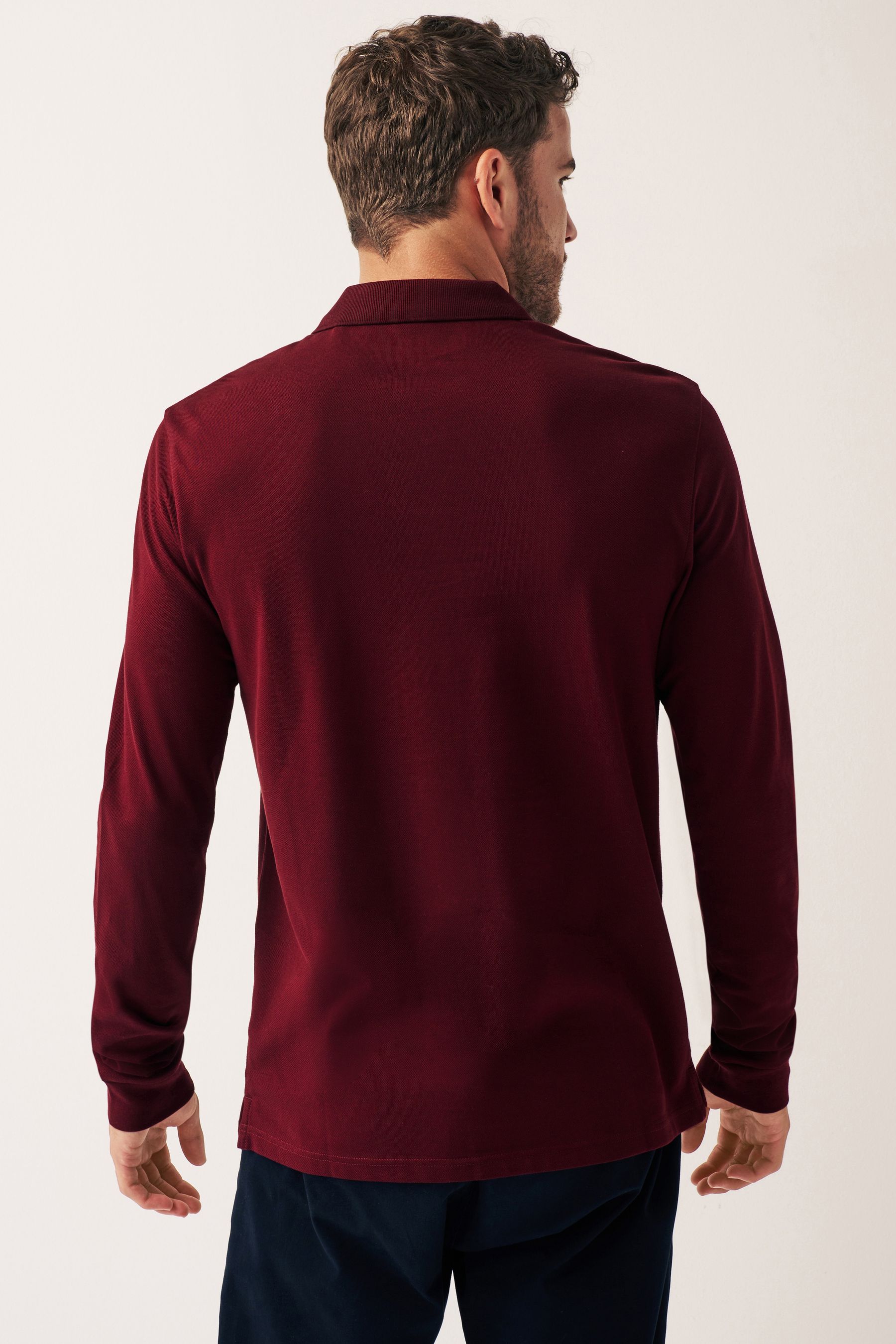 Long sleeve maroon polo clearance
