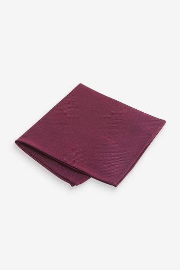 Burgundy Red Recycled Polyester Twill Pocket Square