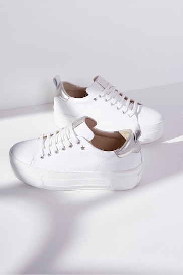 Mint Velvet White Platform Belle Trainers