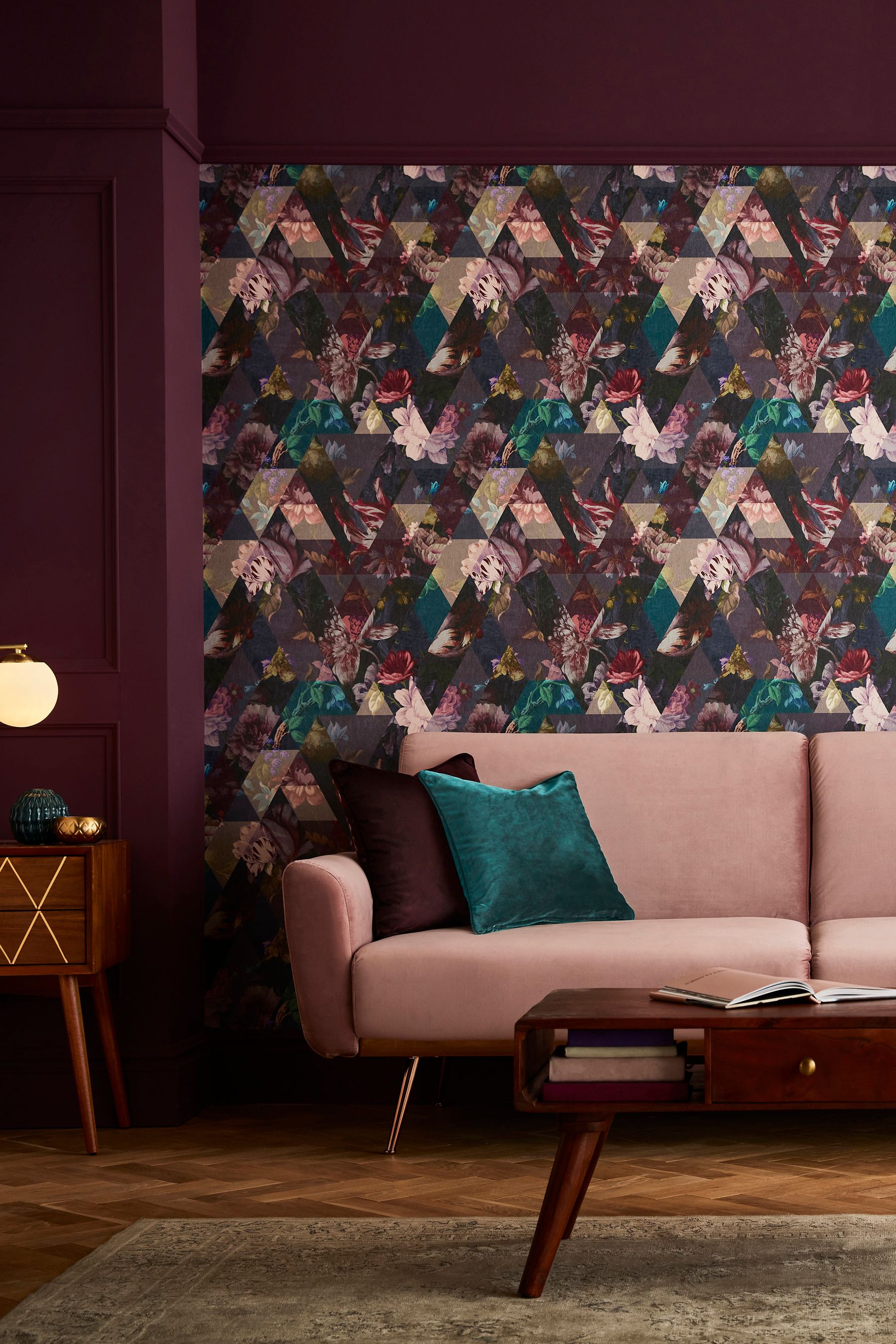 Purple and brown outlet wallpaper