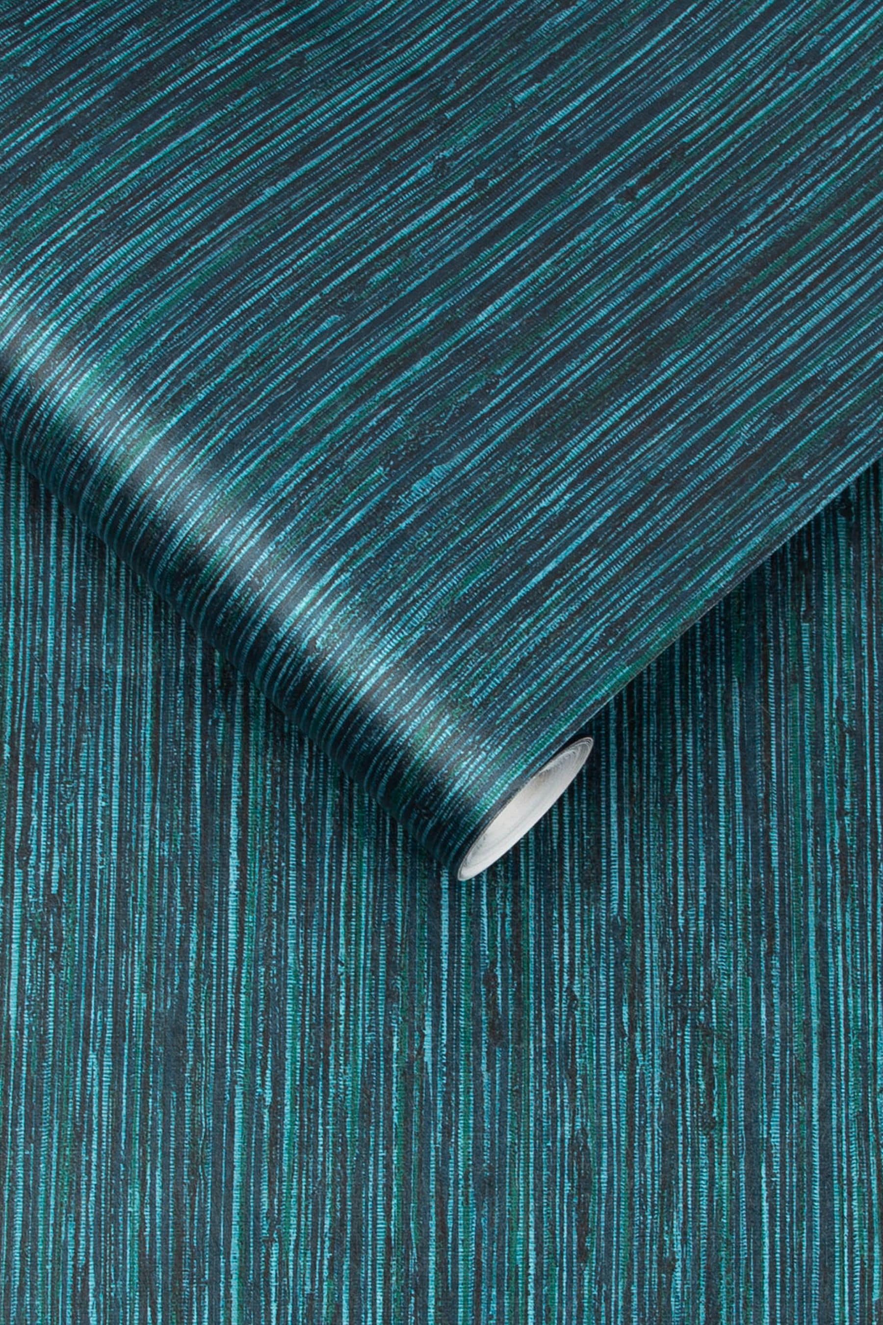Graham Brown Teal Blue Grasscloth Texture Wallpaper Sample