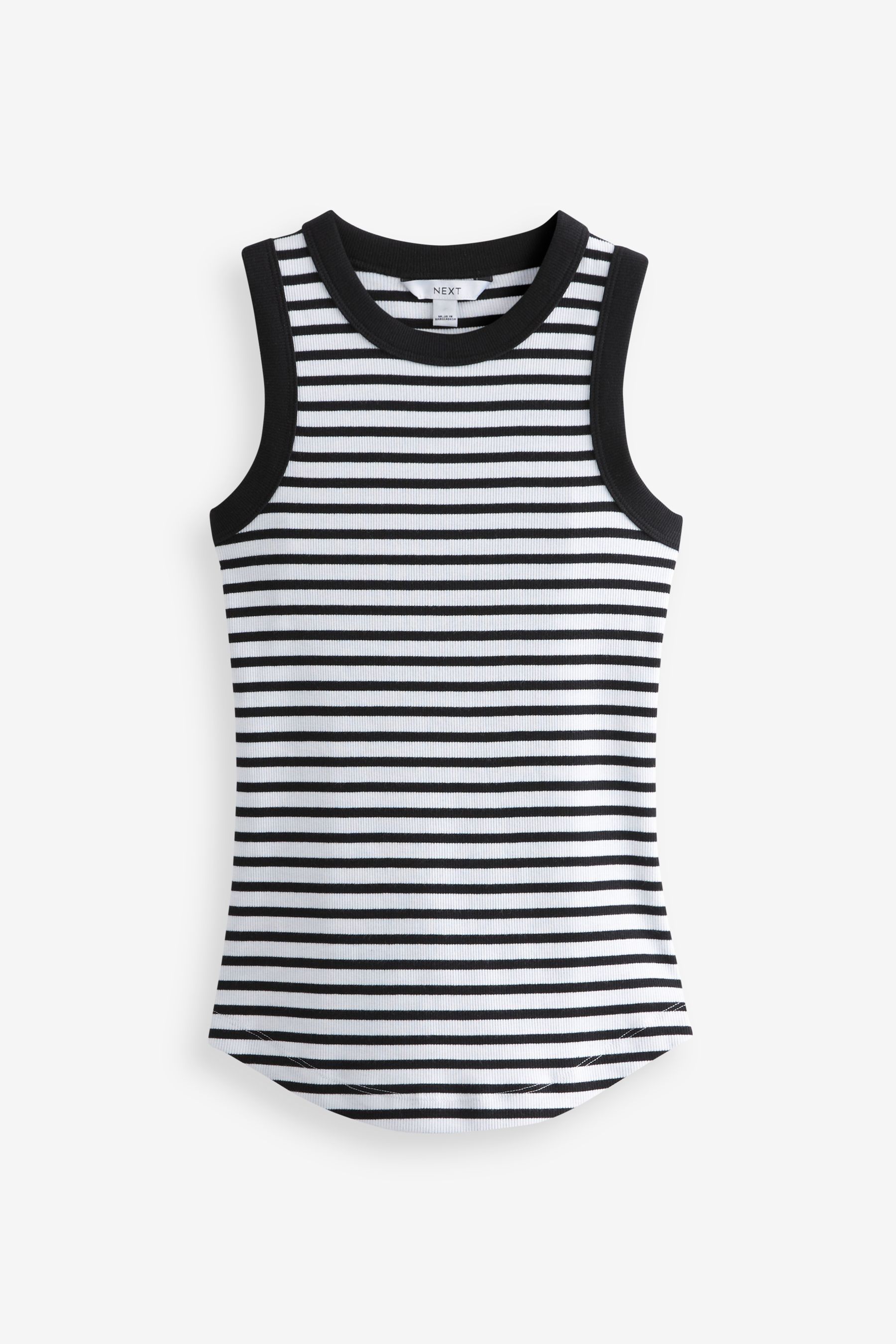 Black and white sleeveless top deals