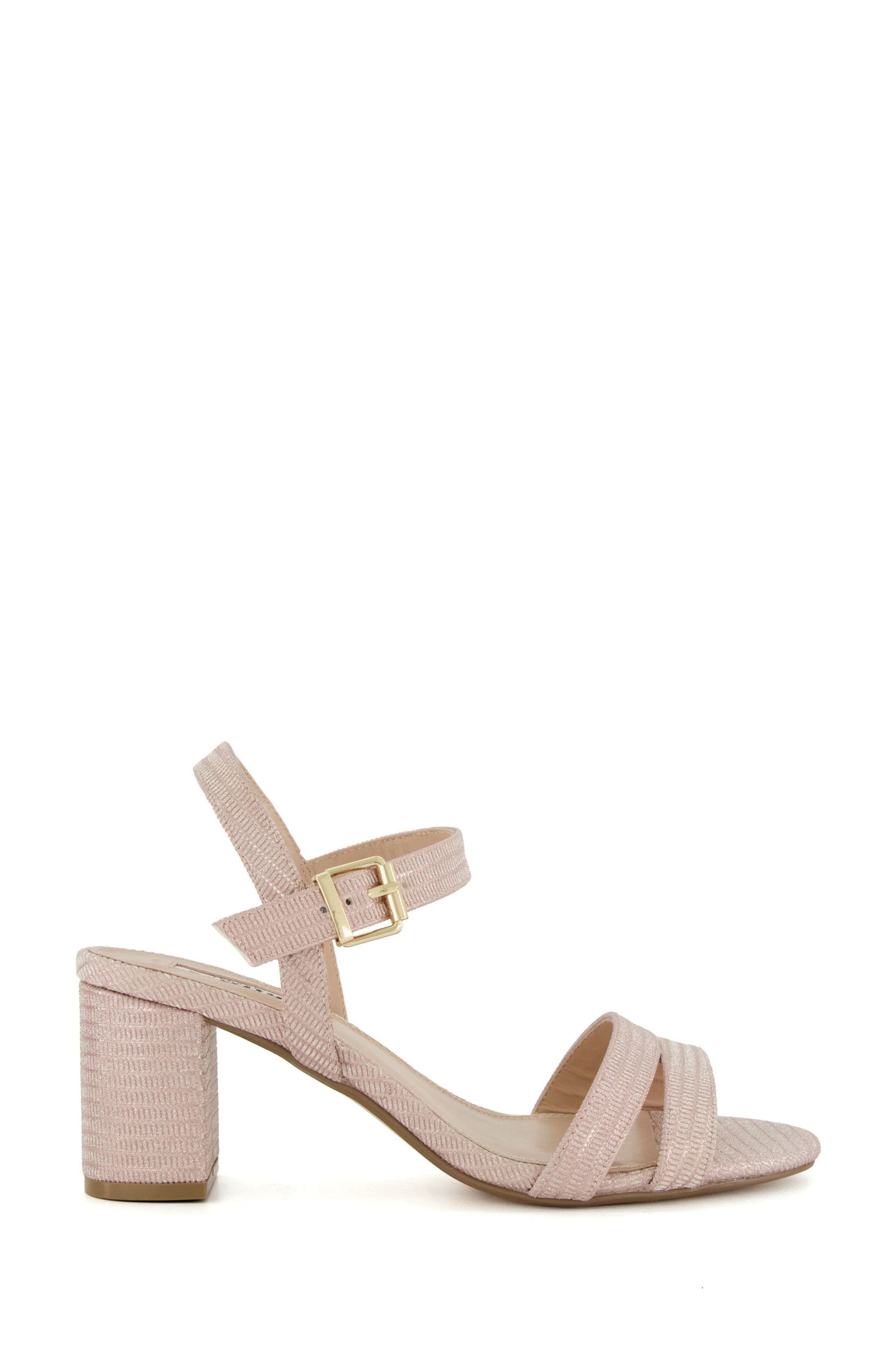 Nude block heel sandals wide fit top