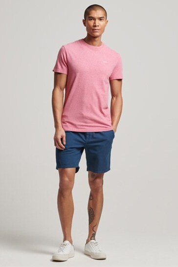 Superdry Dark Pink Cotton Micro Embroidered T-Shirt