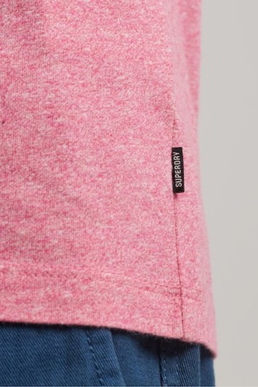 Superdry Dark Pink Cotton Micro Embroidered T-Shirt