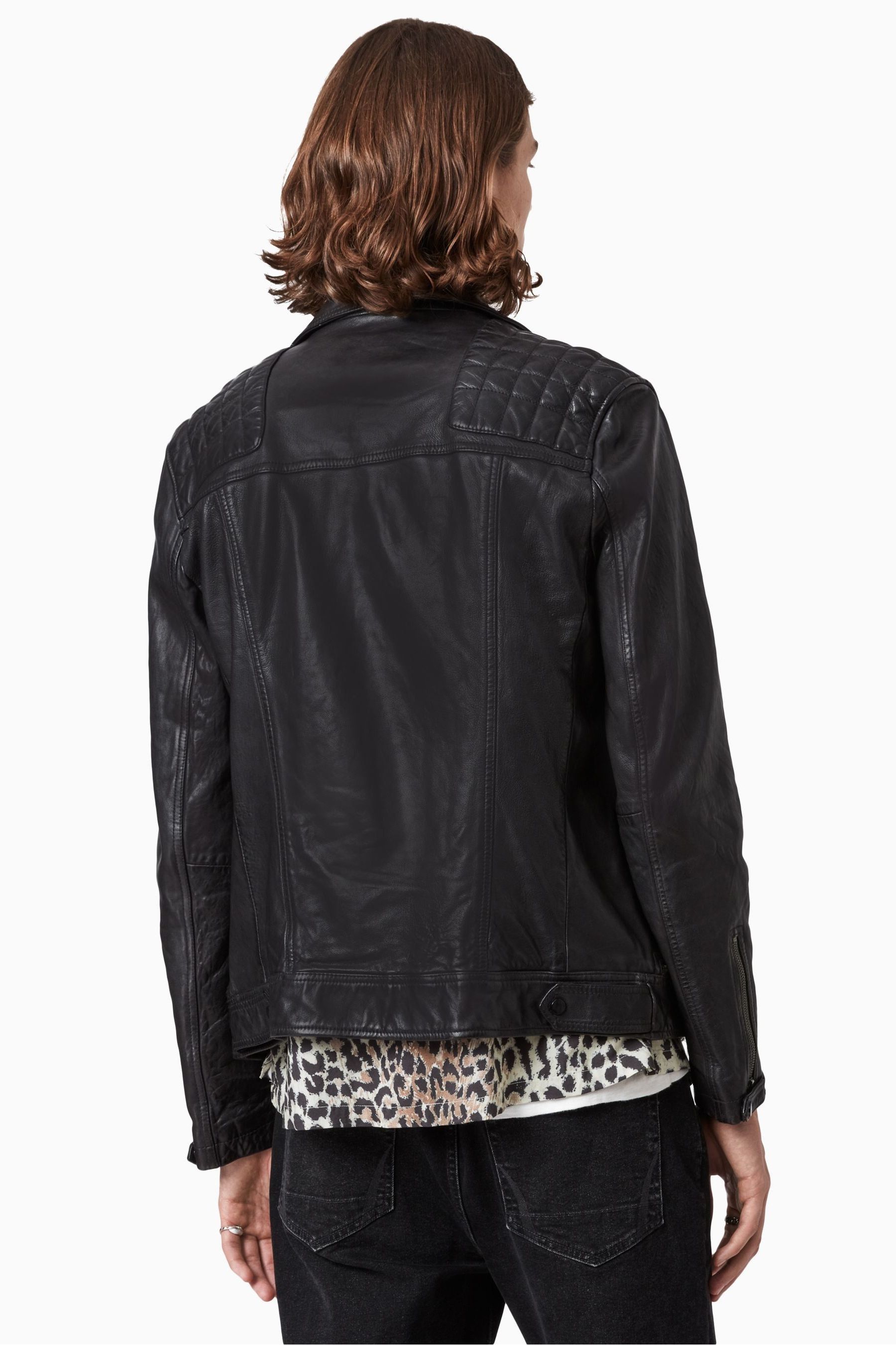 All saints taro leather jacket store