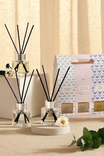 Apricot Blossom Set Of Fragranced Reed Diffuser