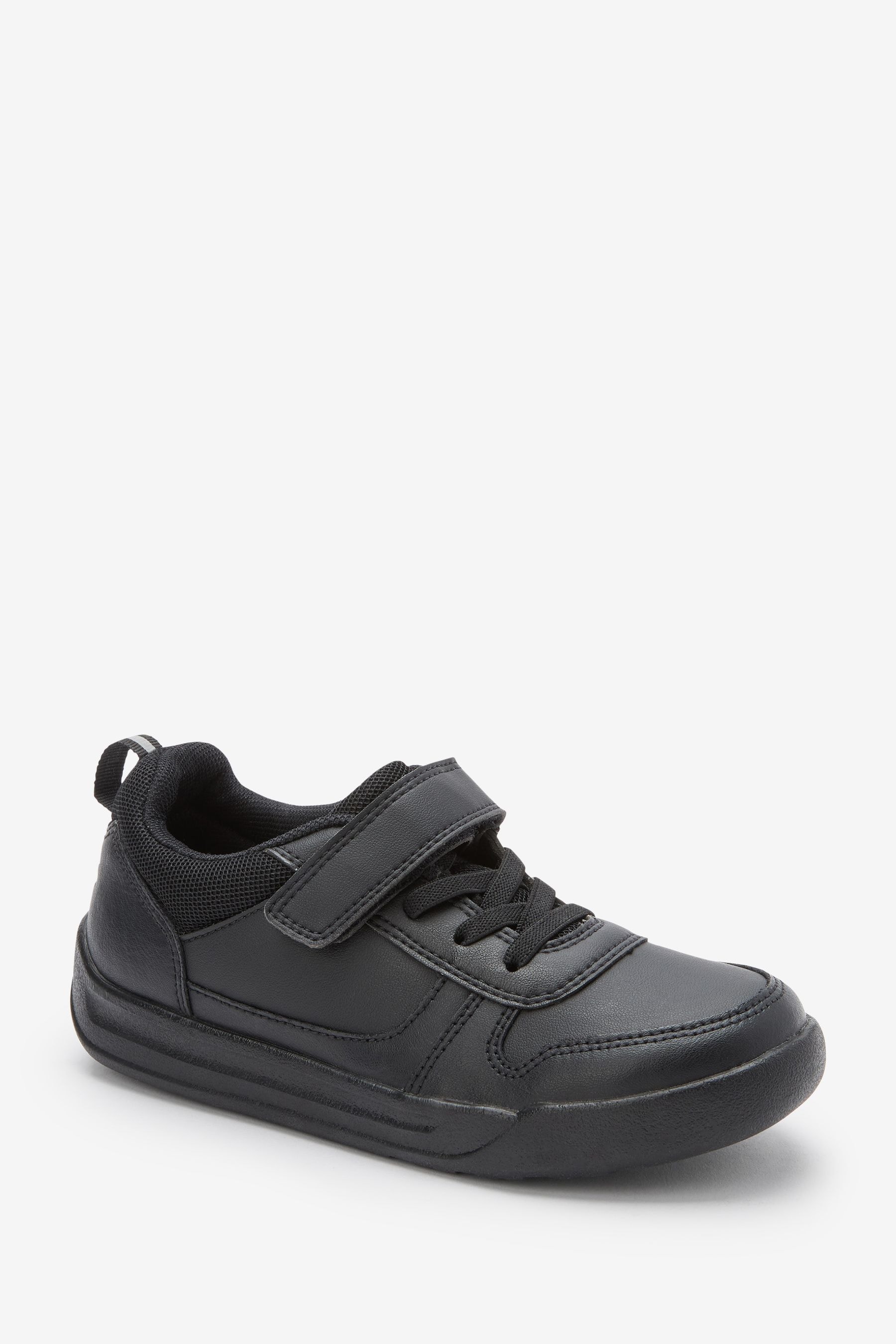 Buy Black Standard Fit F Elastic Lace School Trainers from the Next UK online shop