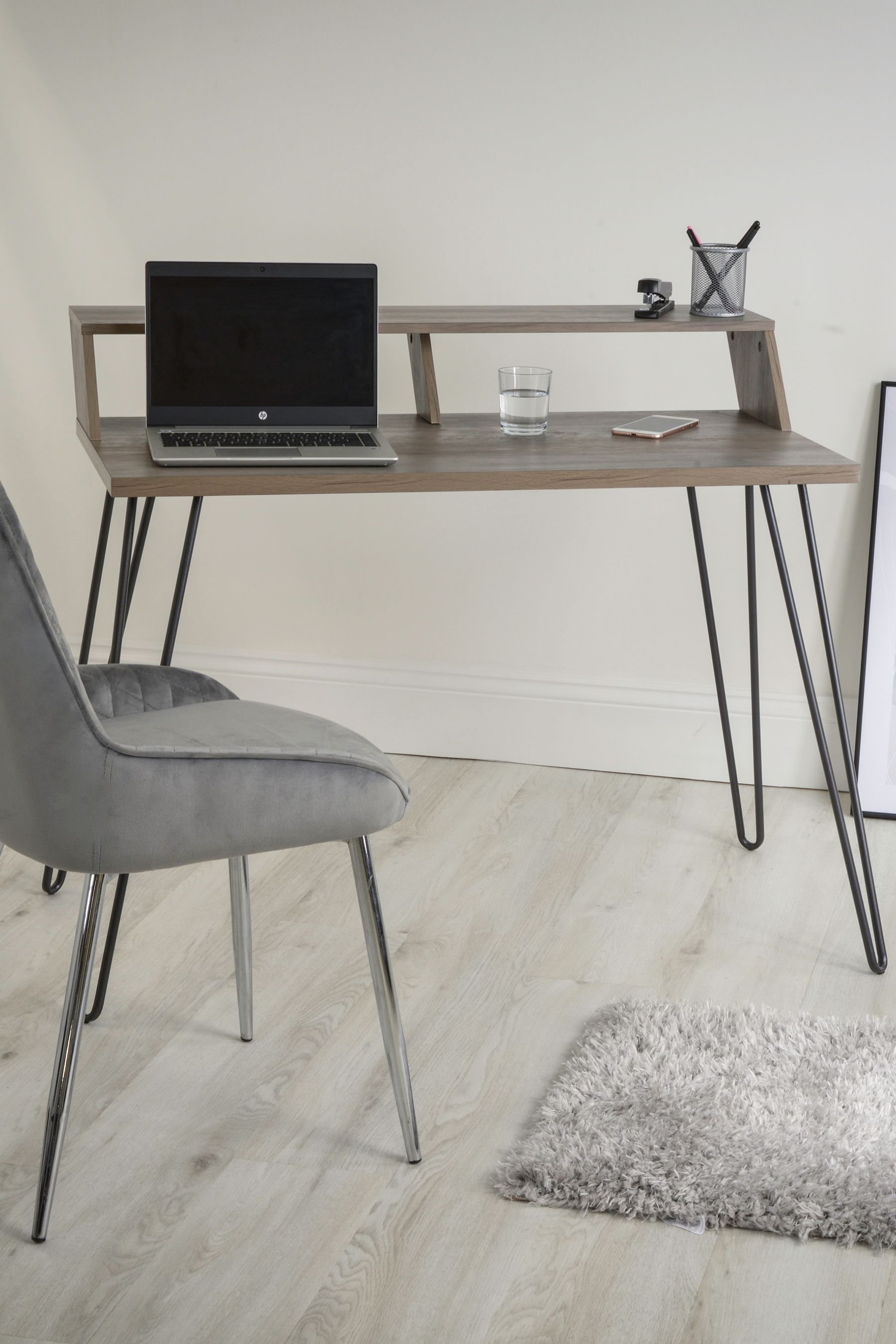Buy Koble Lime Wash Grey Bea Smart Compact Desk from the Next UK