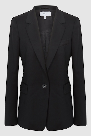 Reiss Black Haisley Petite Single Breasted Suit Blazer