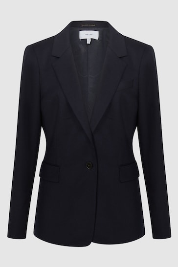 Reiss Navy Haisley Single Breasted Suit Blazer