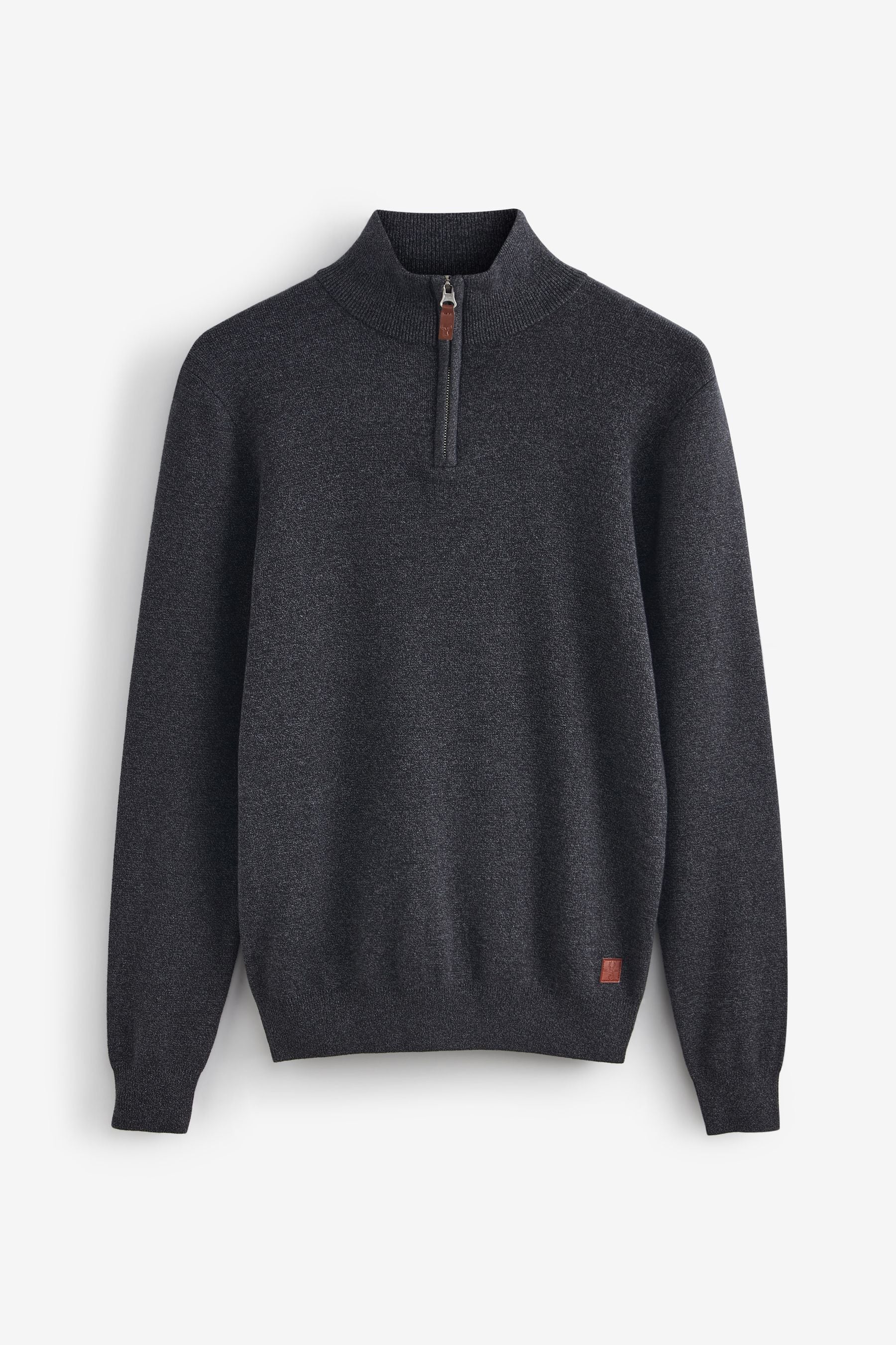 Grey zip shop neck jumper