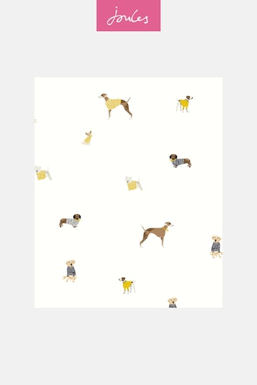 Joules Creme Harbour Dogs Wallpaper Sample Wallpaper