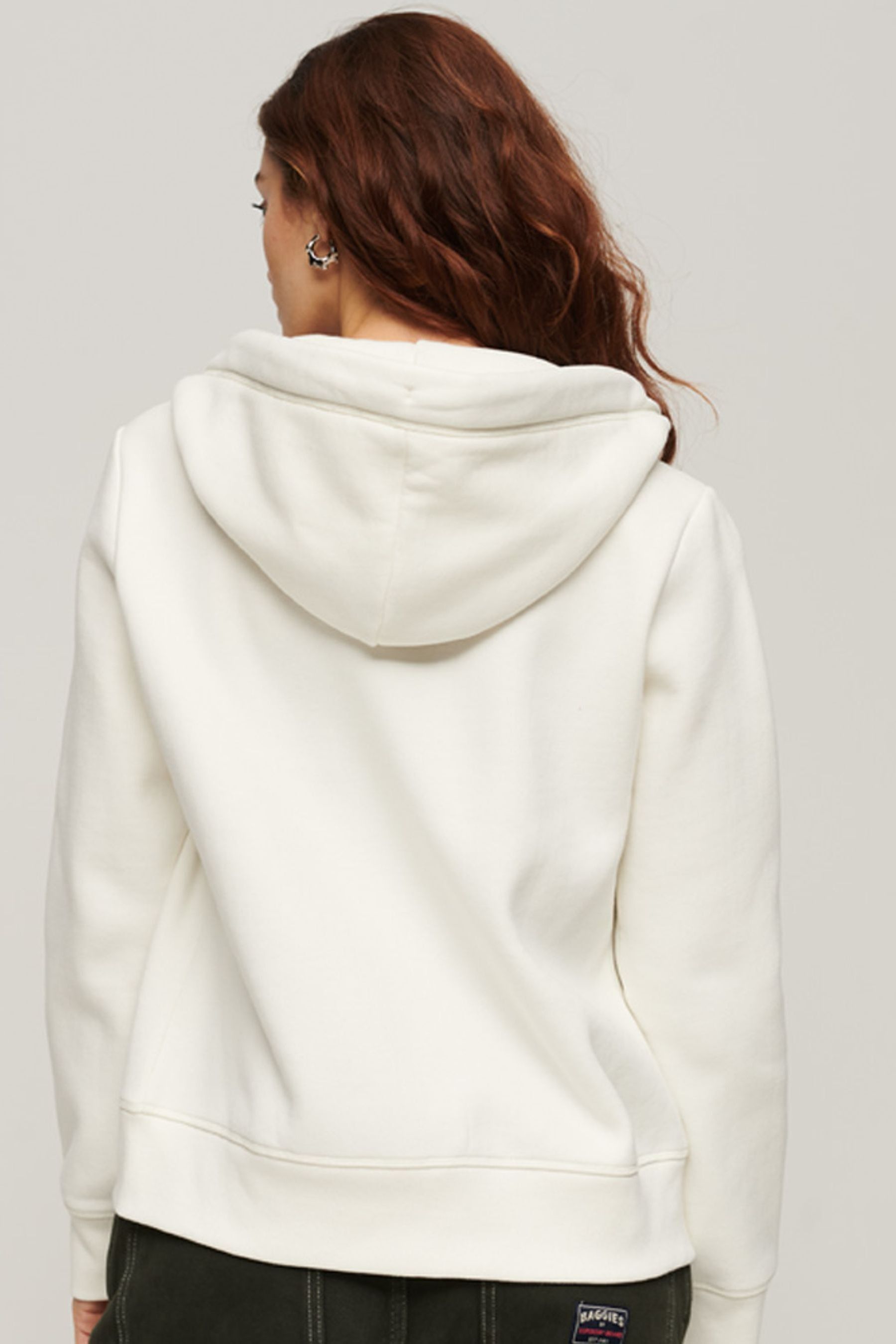 Superdry white hoodie on sale womens