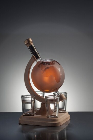 DrinksTime Stylish Whisky Globe Malt Whisky Decanter Set