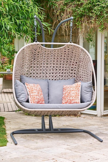 Leisuregrow Grey Garden Oslo Double Egg Chair