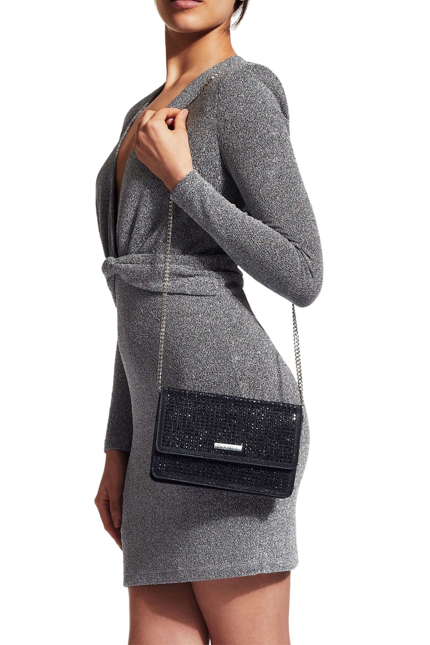 Carvela grey best sale clutch bag
