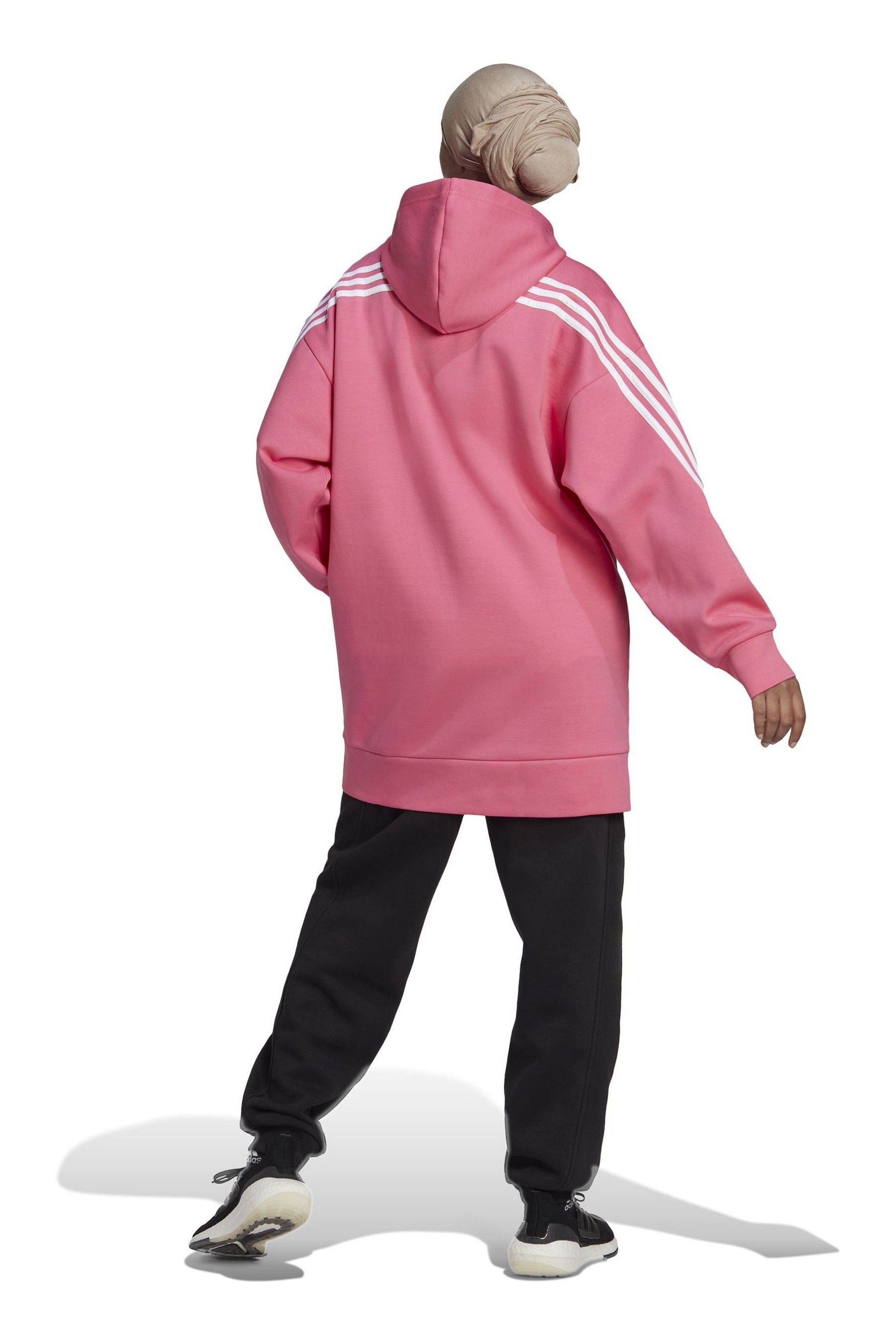 Buy adidas Pink 3 Stripes Longline Hoodie from the Next UK online shop