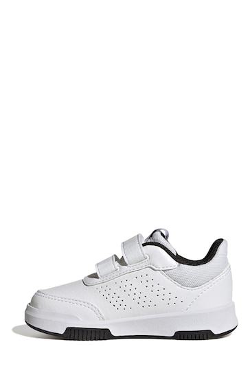 adidas White/Black Tensaur Hook and Loop Shoes