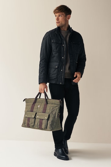 Khaki Green Quilted Holdall Bag