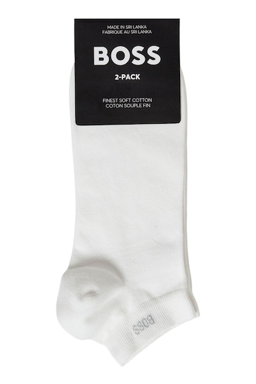 BOSS White Ankle Socks 2 Pack