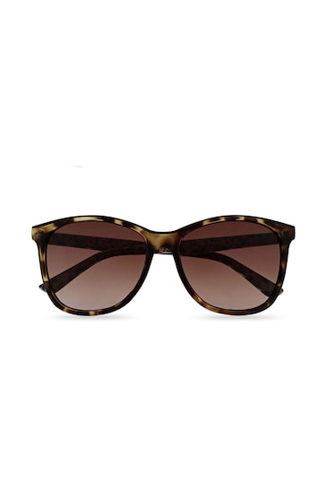 Ted Baker Brown Amie Sunglasses With Ted Floral Printed Temples