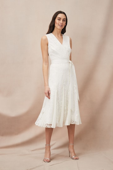 Phase Eight Cream Caterina Embroidered Flared Wedding Dress