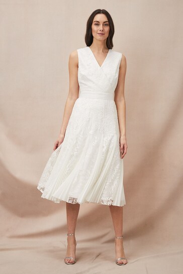 Phase Eight Cream Caterina Embroidered Flared Wedding Dress