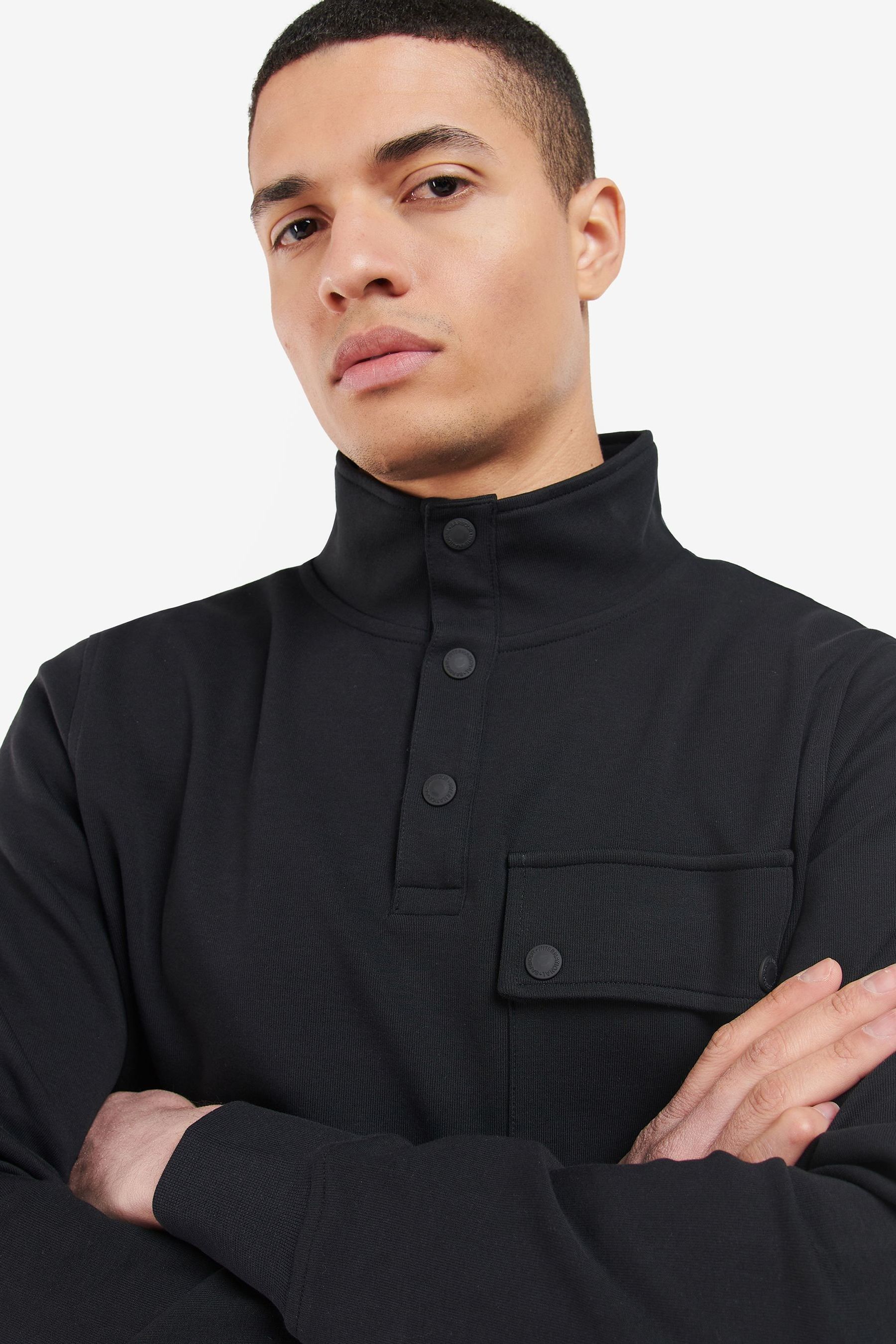 Barbour International Lever Funnel Black Sweatshirt