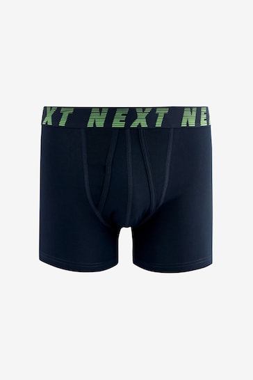Navy Blue Bright Neon Logo Waistband A-Front Boxers 8 Pack