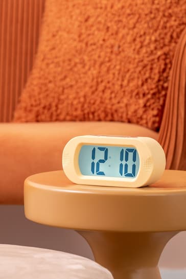 Karlsson Yellow Copper LED Mirror Alarm Clock