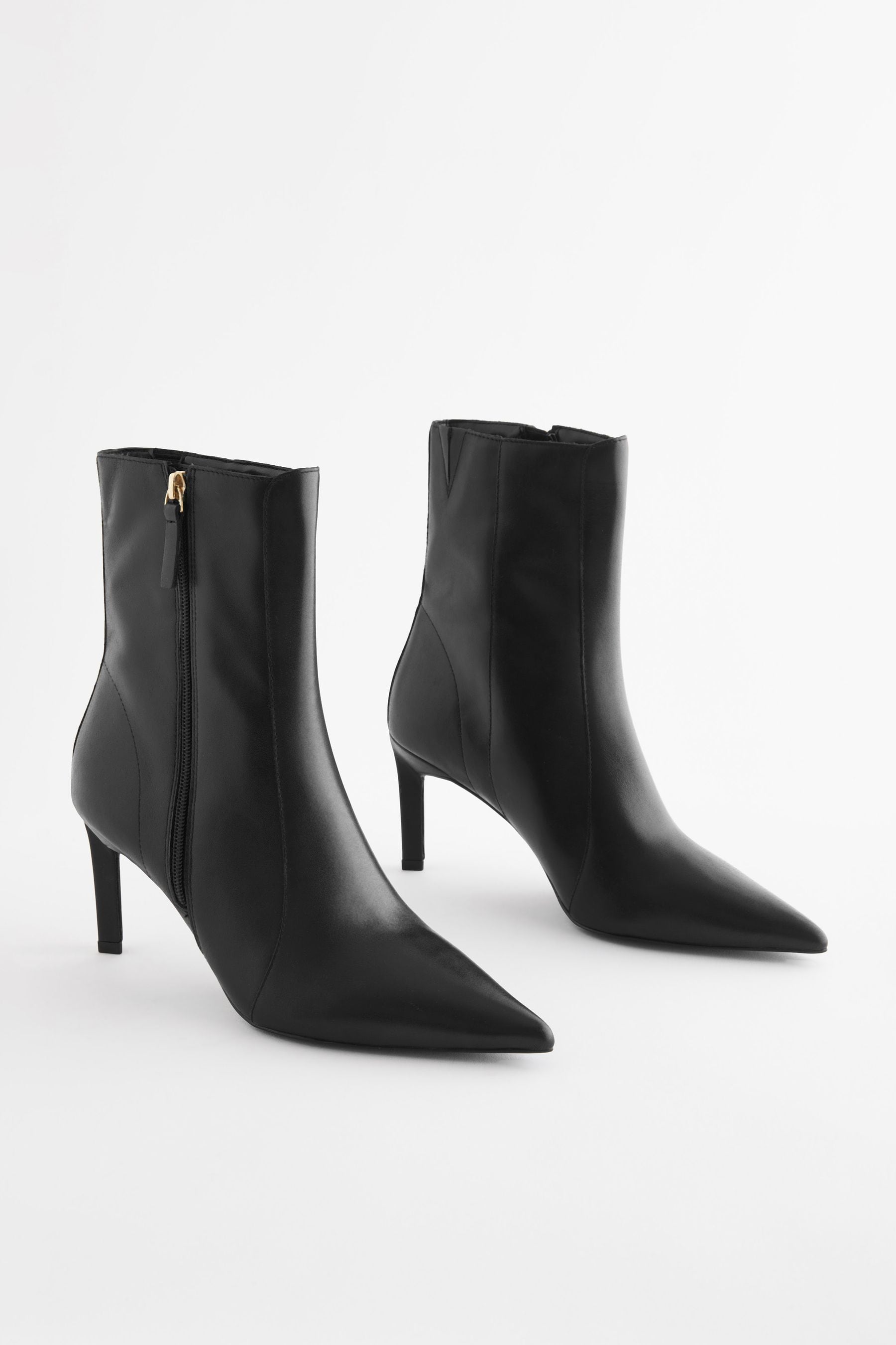 Pointed black heel boots clearance