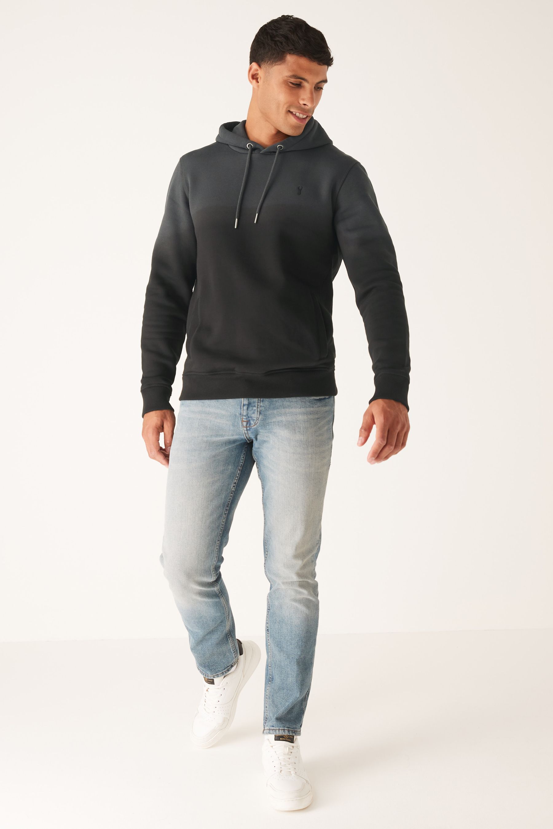 Buy Black Grey Dip Dye Ombre Hoodie from the Next UK online shop